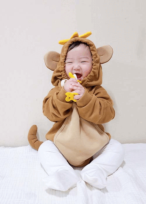 긴꼬리 아기 원숭이 코스튬 슈트/상하복