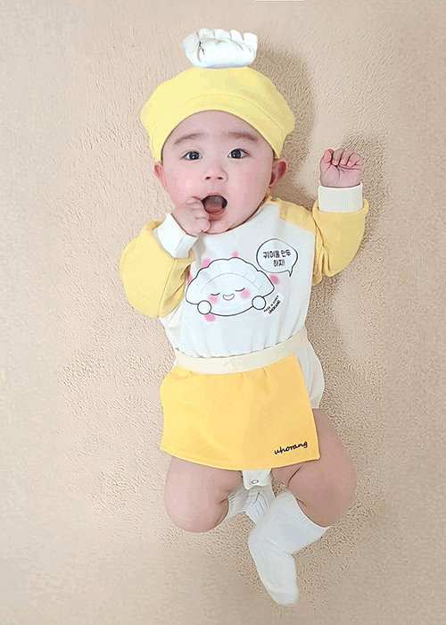 귀여울만두~아기만두세트(모자+슈트+앞치마)